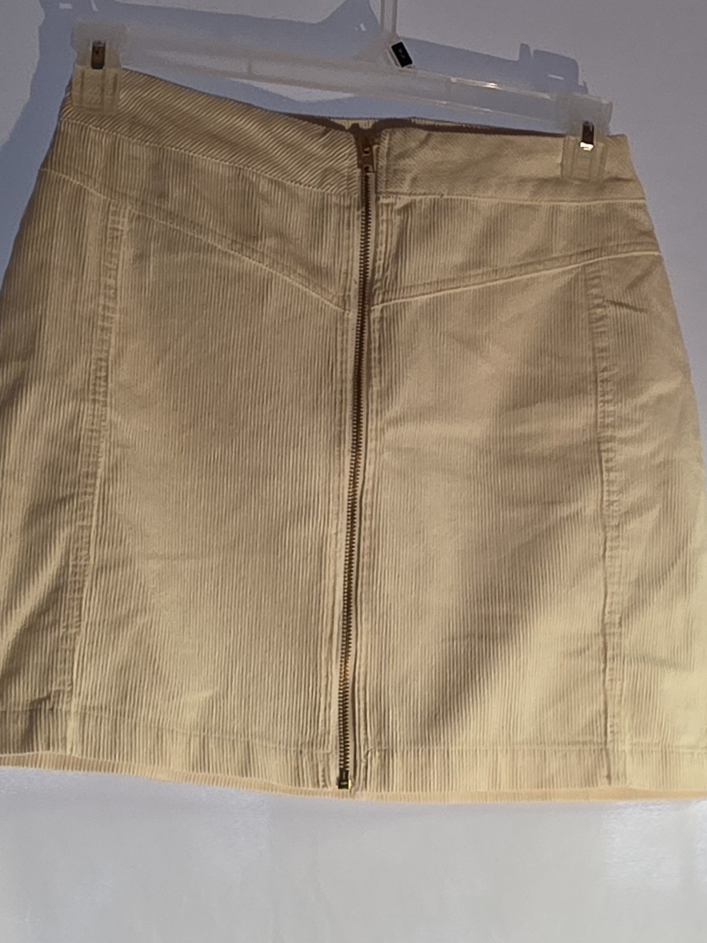 Beige Corduroy Front-Zip Mini Skirt, Wild Fable, Size 8